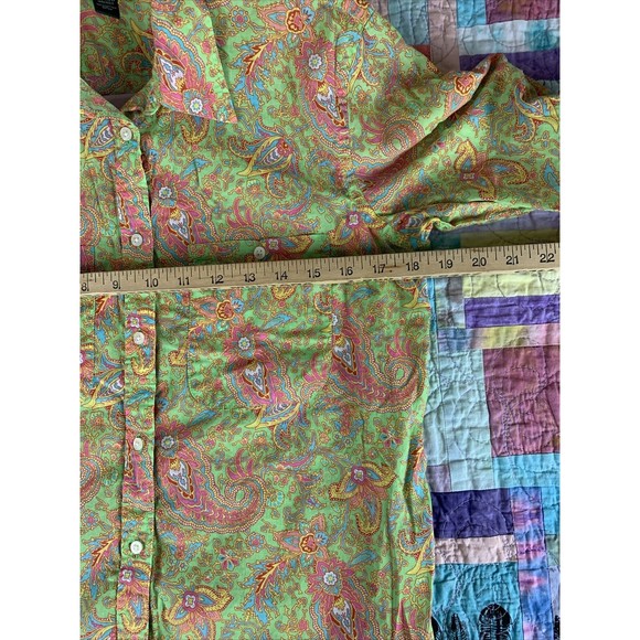 Ralph Lauren Womens Paisley Button Up Blouse Lightweight Multicolor Size Medium - Picture 6 of 8